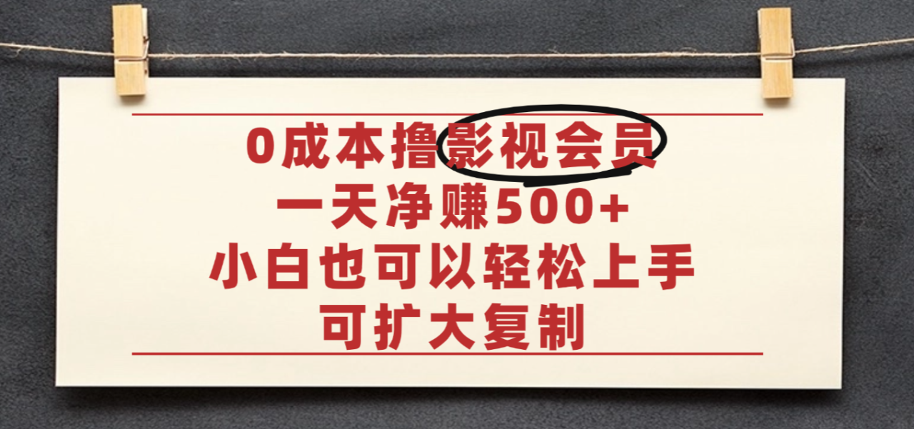 亲测，0成本可批量操作，靠卖影视会员实测月入30000+